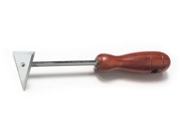 Triangular Blade Corner Scraper, Round Wood Handle