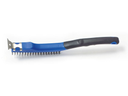 Soft Grip Long Handle Wire Brush, w/Scraper